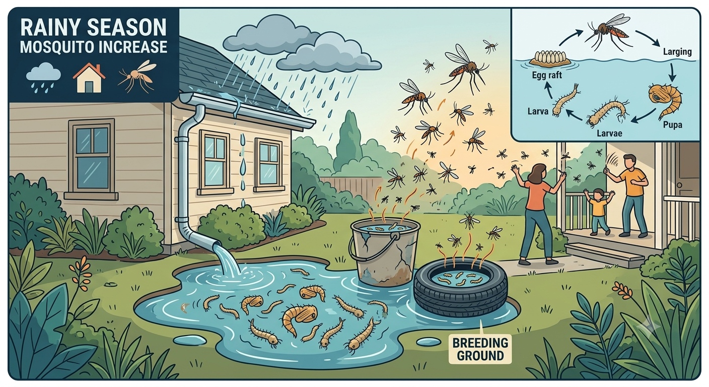 Why Mosquitoes Increase Around Homes During the Rainy Season